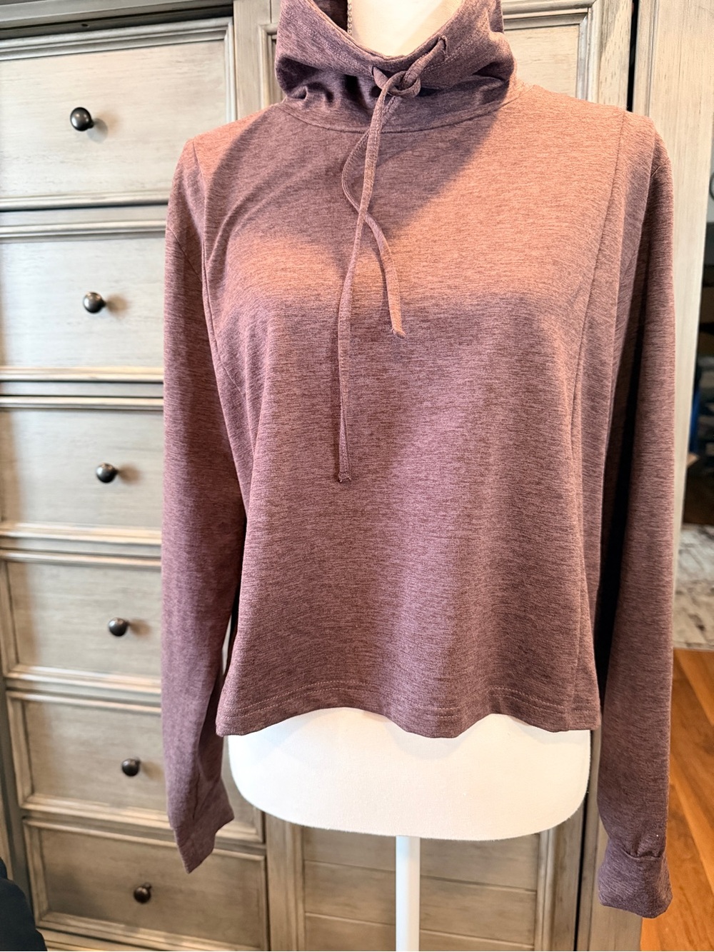 Gottex Mauve Drawstring Funnel-Neck Hoodie